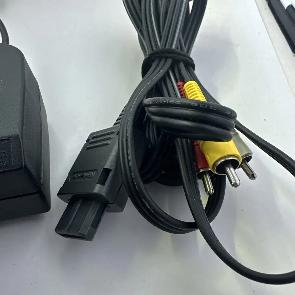 OEM Nintendo 64 N64 Power Supply Cord Brick & Official AV RCA Cable Hookup Lot